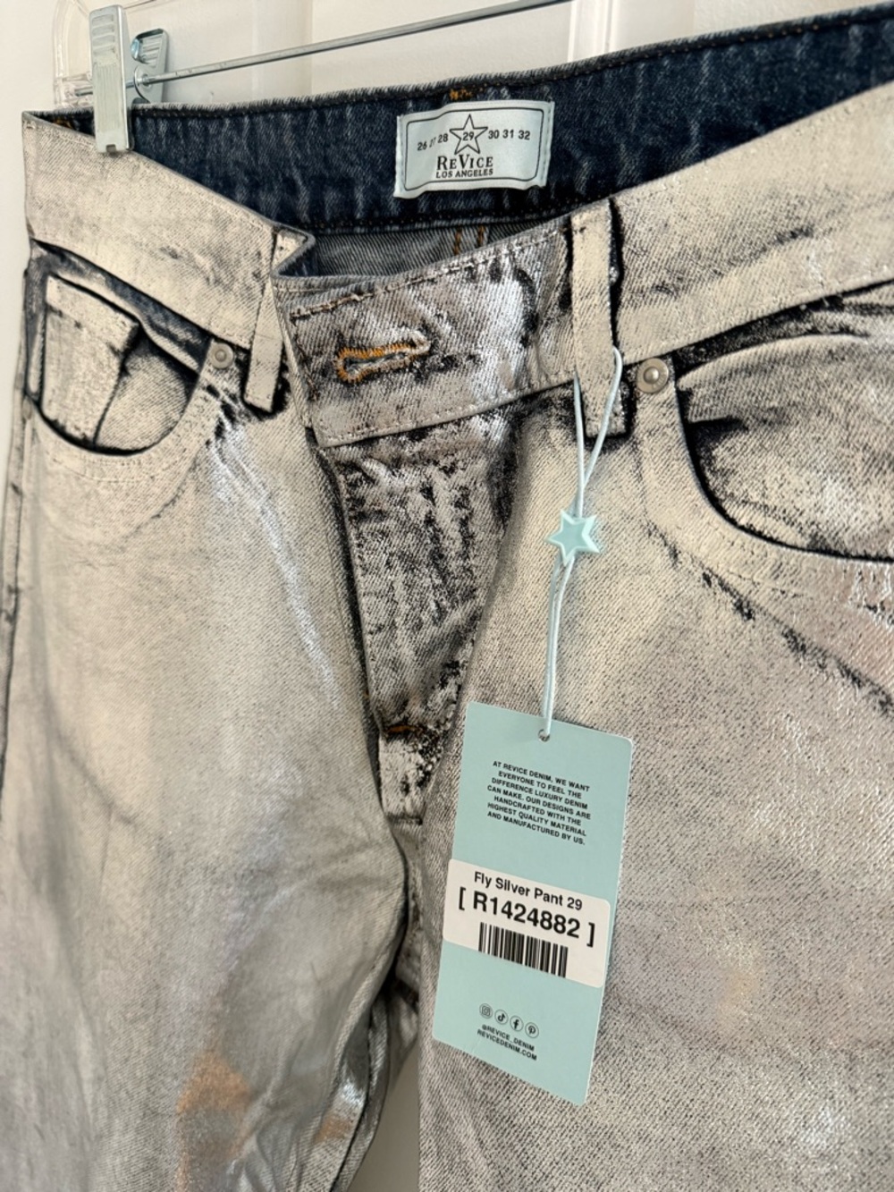 Revice Fly Silver Coated Denim - Size 29 - Picture 3 of 4